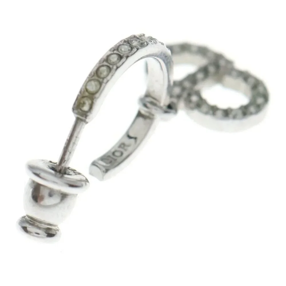 ★SOLD★ Dior Christian Clair D Lune Clair de Lune CD Logo Rhinestone Hoop - Picture 2 of 6